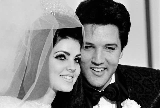 <p>Getty</p> Priscilla Presley and Elvis Presley