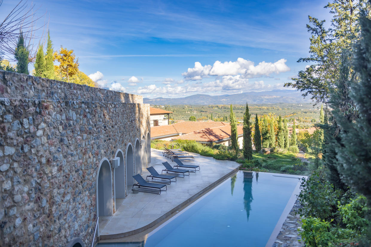 Exterior of the resort's pool area.