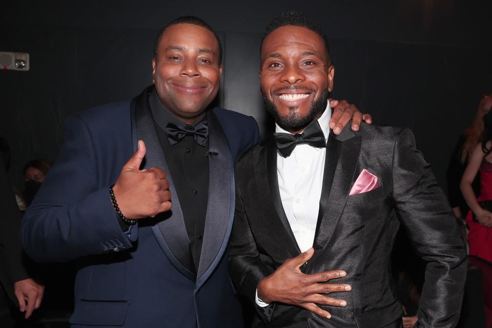 Kenan Thompson and Kel Mitchell attend the 74th Annual Primetime Emmy Awards held at the Microsoft Theater on September 12, 2022