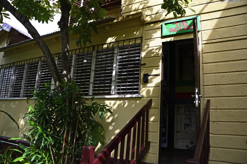 The back door of the Hope Road house, leading to the room where Marley was shot