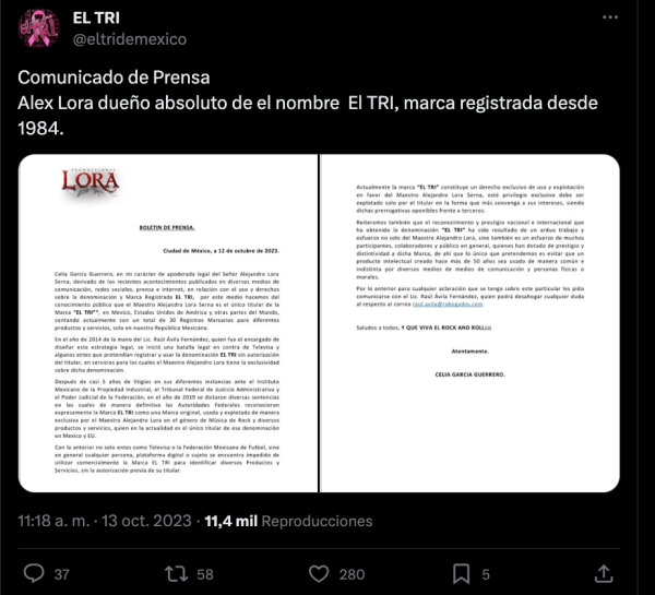 Alex Lora no 'metió gol' a la Femexfut, pero sí tuvo un pleito legal con Televisa por el nombre del 'Tri'