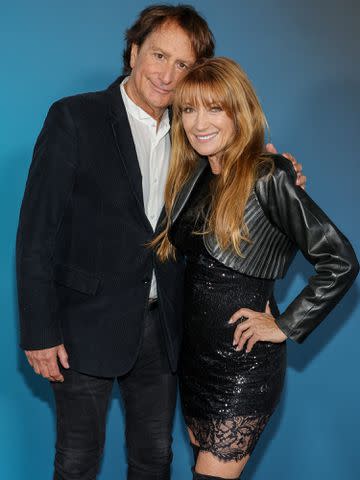 <p>Ethan Miller/Getty</p> John Zambetti and Jane Seymour at the grand opening of Sphere on Sept. 29, 2023 in Las Vegas