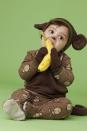 <p>Dress your baby in brown fleece onesie pajamas to turn them into a mini primate. </p><p><a href="https://www.womansday.com/home/crafts-projects/how-to/a5136/halloween-costume-how-to-mini-monkey-110890/" rel="nofollow noopener" target="_blank" data-ylk="slk:Get the Mini Monkey tutorial;elm:context_link;itc:0;sec:content-canvas" class="link "><strong><em>Get the Mini Monkey tutorial</em></strong></a>.</p>