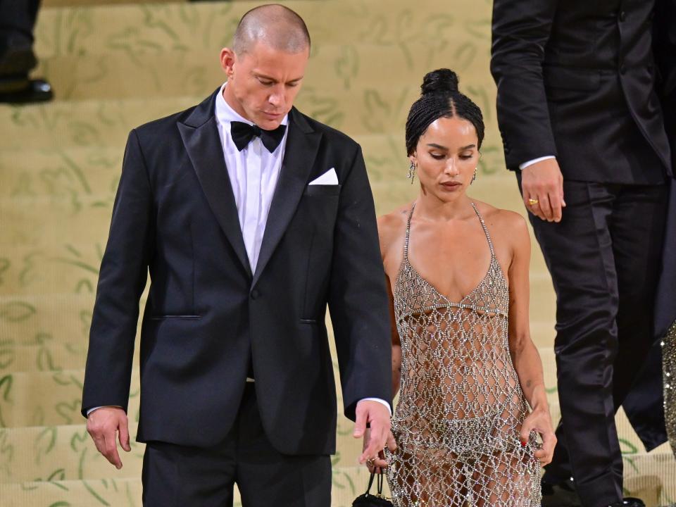 Channing Tatum and Zoe Kravitz exiting the 2021 Met Gala together.