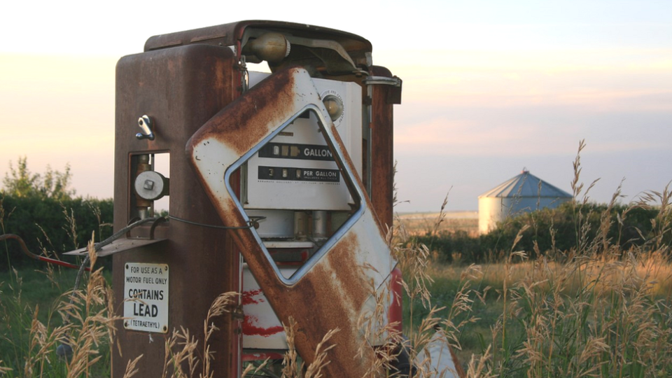 Old gas pump