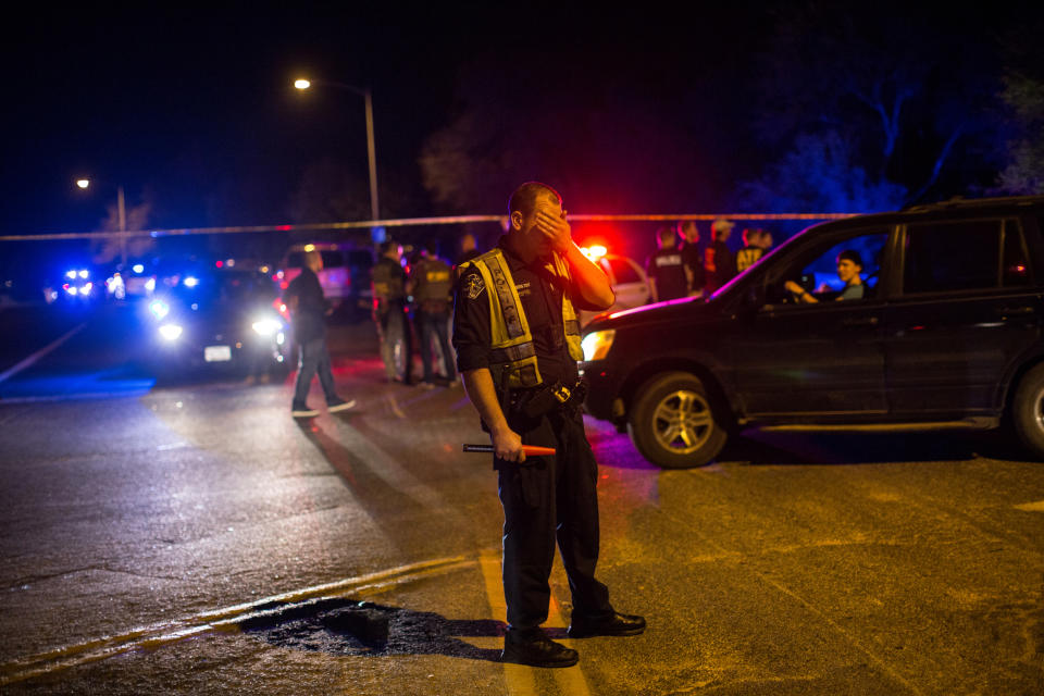 Police at cordoned-off site of an incident reported as an explosion in southwest Austin, Texas, on March 18, 2018. (Photo: Tamir Kalifa/Reuters)