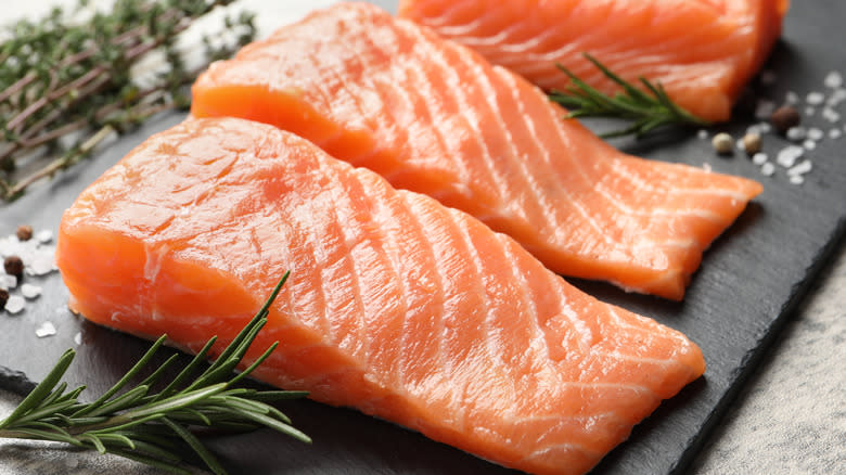 salmon slices