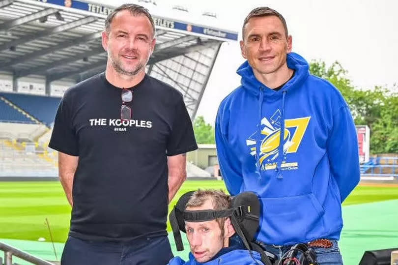 Marcus Stewart alongside Rob Burrow and Kevin Sinfield -Credit:Louise Stewart