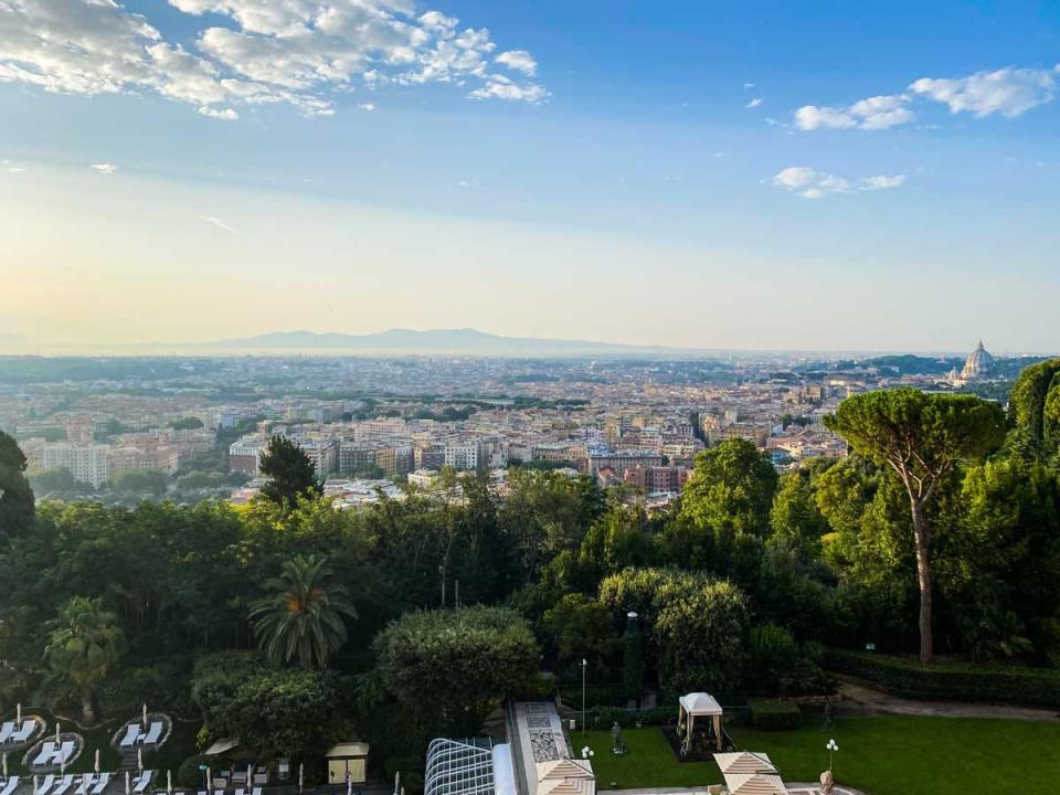 The view from the writer's hotel in Rome.