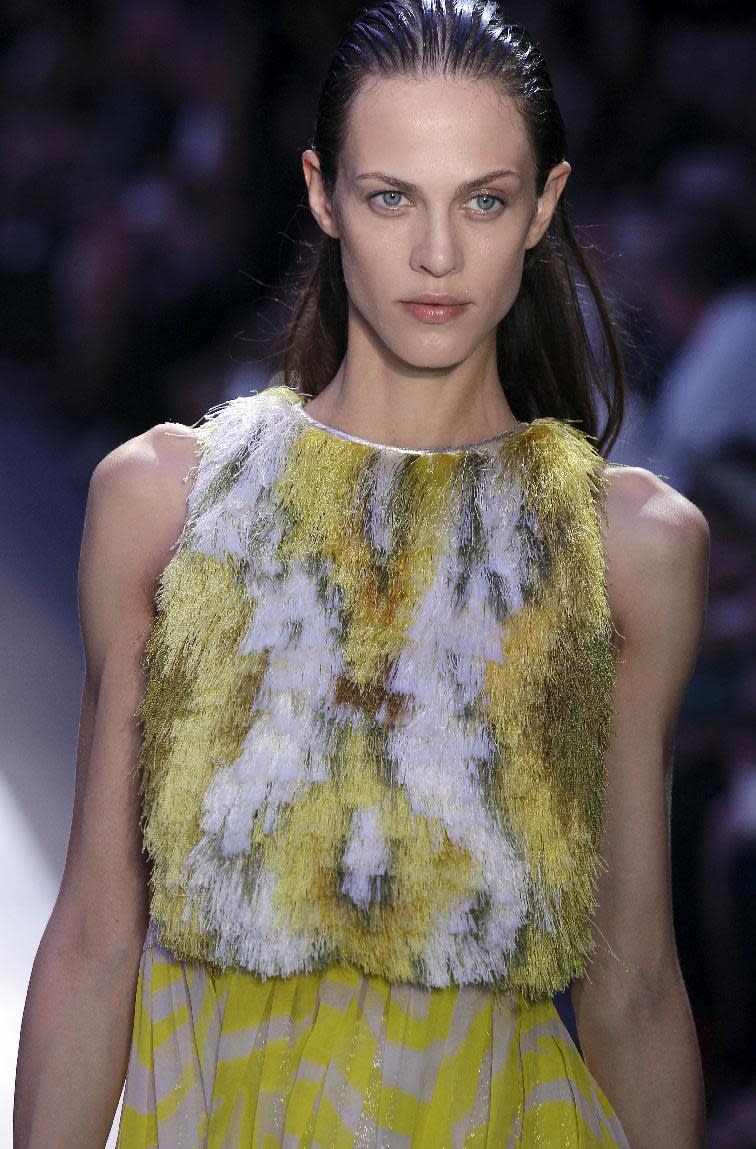 Slicked back tresses at the Giambattista Valli Spring/Summer 2012 ready-to-wear show