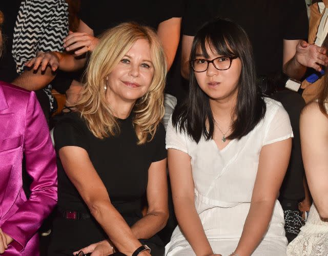 PARIS, FRANCE – JULY 01: Meg Ryan and her daughter Daisy True Ryan attend the Schiaparelli Haute Couture Fall/Winter 2019 2020 show as part of Paris Fashion Week on July 01, 2019 in Paris, France. (Photo by Stephane Cardinale – Corbis/Corbis via Getty Images)