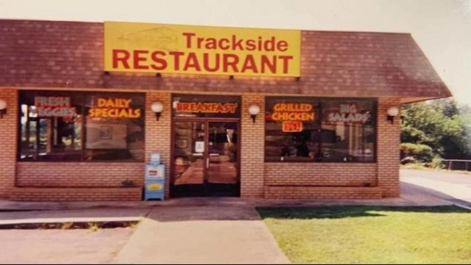 The original Trackside Restaurant, pictured here, was across the railroad tracks from its current site in downtown Mooresville.