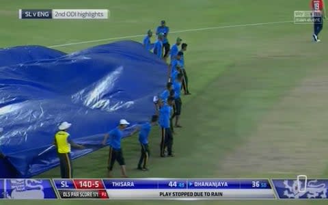 Relive the moment rain stopped play in the second ODI - Credit: Sky Sports Rain Event