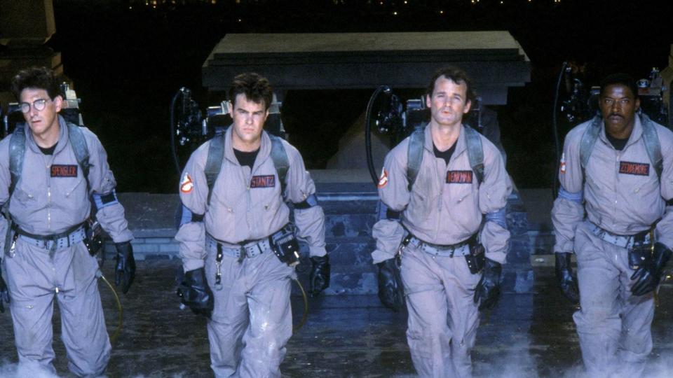 Harold Ramis, Dan Aykroyd, Bill Murray and Ernie Hudson in Ghostbusters