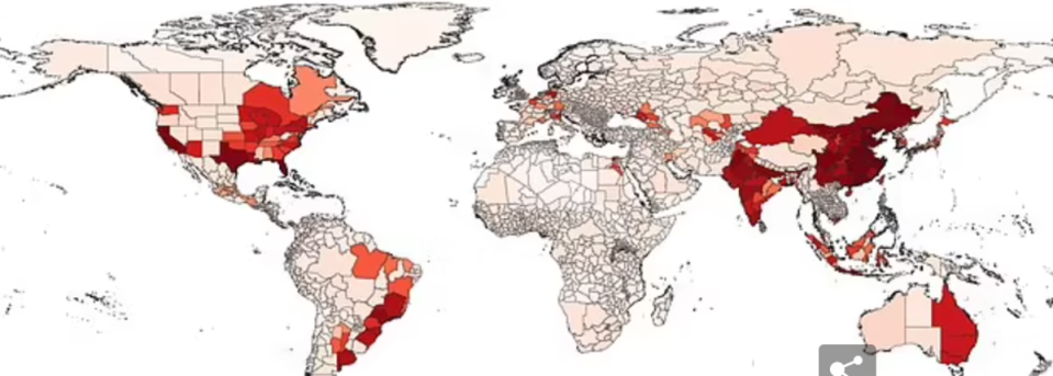 Globally, China, India and the US are all expected to see the greatest increase in damage caused by climate change. (XDI Systems)