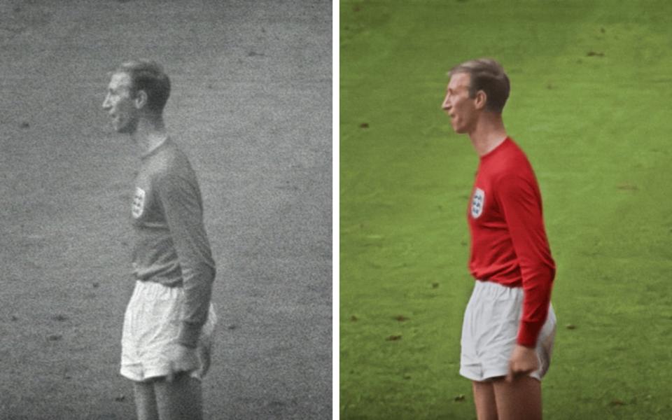 Bobby Charlton, before and after - Film and stills courtesy of Final Replay