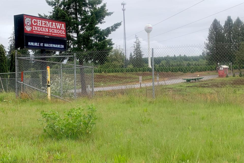 The entrance to Chemawa Indian School, as photographed in 2019.