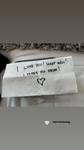 <p>selena gomez/instagram</p> Benny Blanco's note to girlfriend Selena Gomez