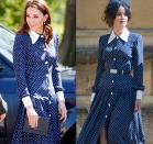 <p>We first saw this Alessandra Rich polka dot dress at Meghan and Prince Harry's 2018 wedding, but it wasn't on the Duchess of Cambridge. Meghan's long-time friend, actress Abigail Spencer, wore the look, and Kate wore it later for a family portrait in 2019. </p>