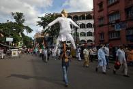 Protest after the death of a rape victim, in Kolkata