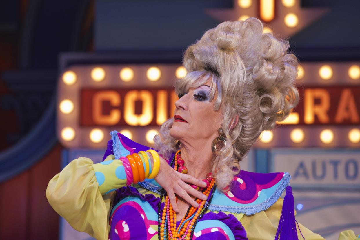 Lily Savage / Paul O’Grady as Widow Twankey in ‘Aladdin, A Wish Come True’ in 2012 (Bettina Strenske/Lnp/Shutterstock)