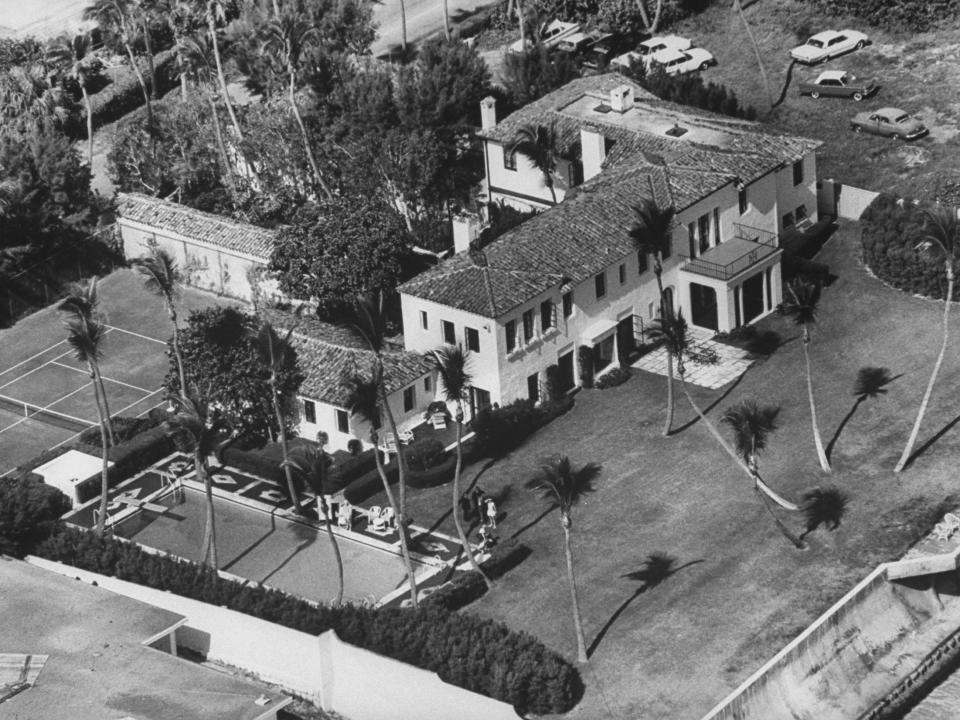 An aerial view of the Kennedy’s home in Palm Beach.