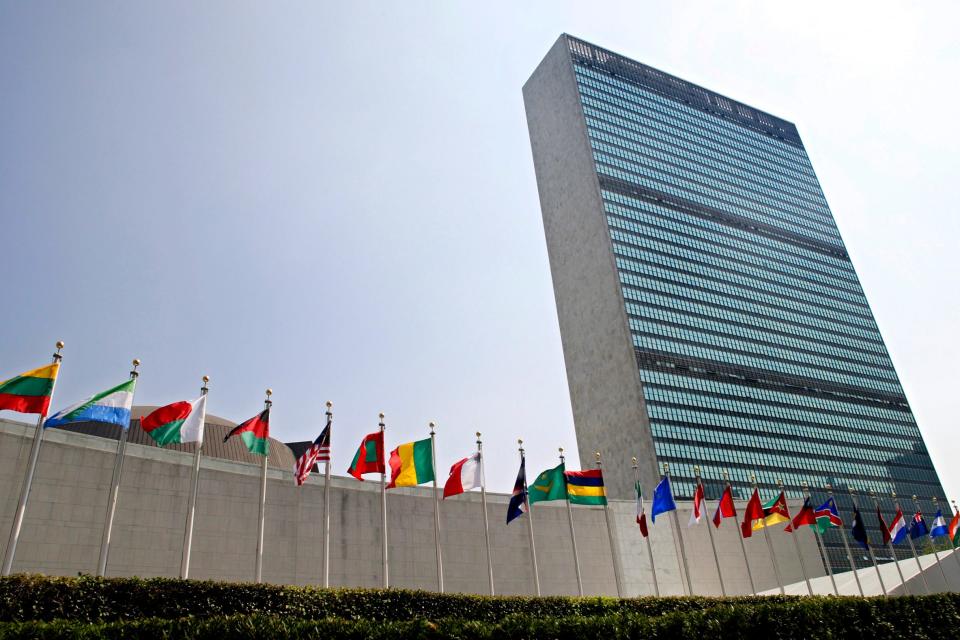 The United Nations headquarters.