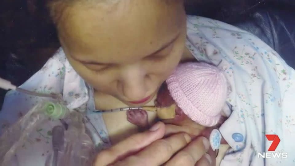 Baby Mia was born premature and died two days later. Source: 7 News