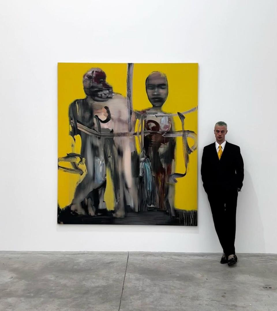 George Rouy with his painting Duality, 2022 (George Rouy)