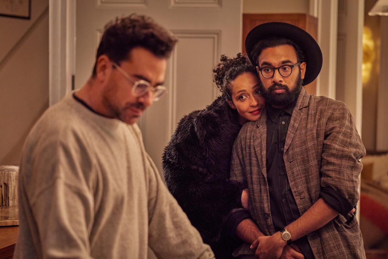 Daniel Levy (from left), Ruth Negga and Himesh Patel star in "Good Grief," which Levy also wrote and directed.