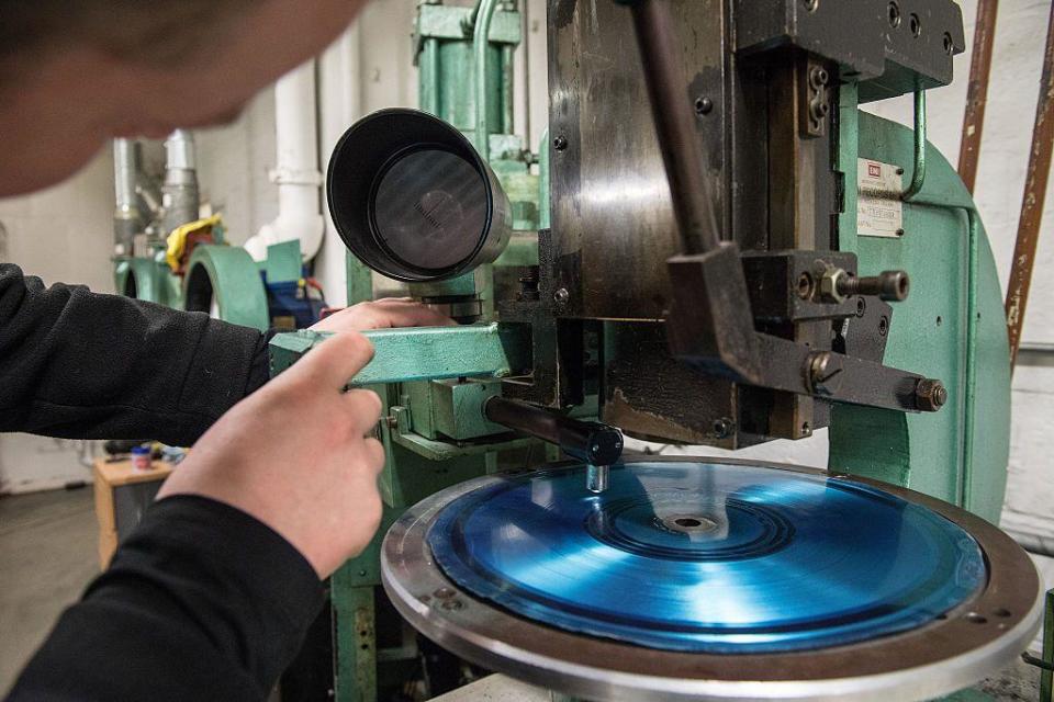 A vinyl pressing plant, yesterday