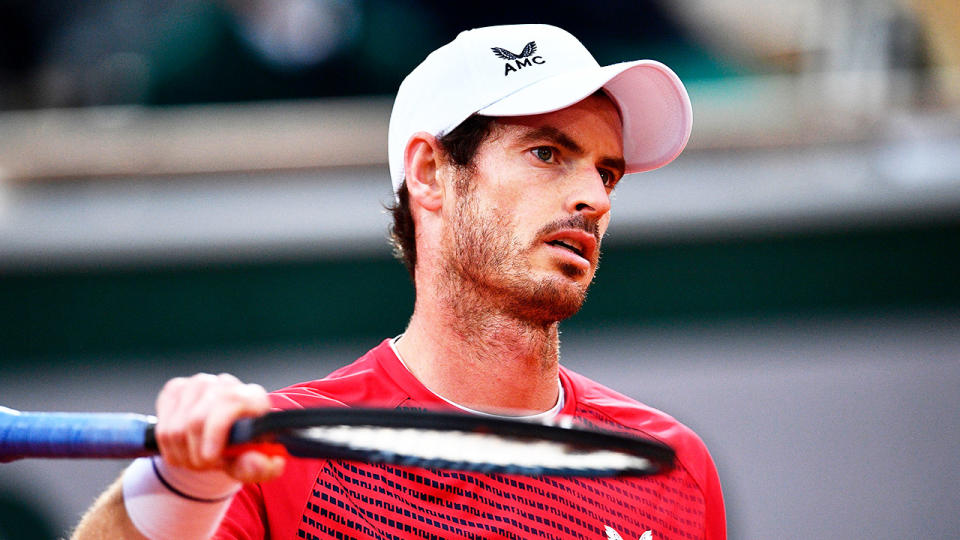 Andy Murray (pictured) looking frustrated during the French Open.