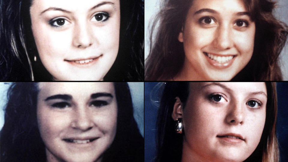  Inside the yogurt shop were the charred bodies of four teenage girls ranging from 13 to 17 years old. The victims, clockwise from top left, were Jennifer Harbison, top left, who along with Eliza Thomas, top right, worked in the yogurt shop, Jennifer Harbison's younger sister Sarah, bottom right, and Sarah's friend Amy Ayers, bottom right. Sarah and Amy were visiting the yogurt shop shortly before closing on the night of the murders. All four girls had been gagged, tied up and shot. 