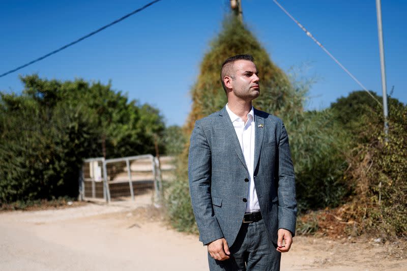 Yorai Lahav Hertzanu, an Israeli opposition MK, attends an interview with Reuters in Herzliya