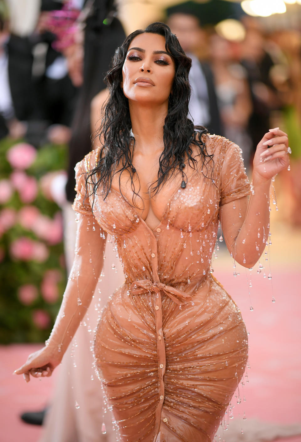 thierry mugler, sheer dresses trend, see-through style outfit fashion trends, NEW YORK, NEW YORK - MAY 06: Kim Kardashian West attends The 2019 Met Gala Celebrating Camp: Notes on Fashion at Metropolitan Museum of Art on May 06, 2019 in New York City. (Photo by Neilson Barnard/Getty Images)