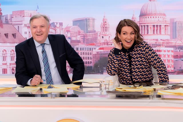 <p>Ken McKay/ITV/Shutterstock</p> Ed Balls and Susanna Reid on 'Good Morning Britain'