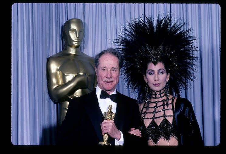 Cher at the Oscars in 1986.