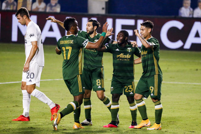 Mora, Ebobisse each score twice, Timbers beat LA Galaxy 6-3