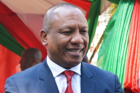 FILE PHOTO - Madagascar's newly appointed Prime Minister Christian Ntsay speaks to the media during his handover ceremony in Antananarivo, Madagascar June 6, 2018. REUTERS/Clarel Faniry Rasoanaivo