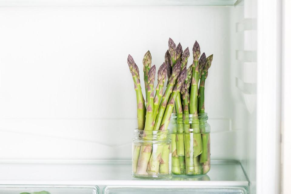 Place veggies upright in water