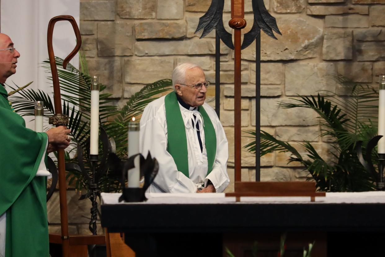 In celebration of both his 100th birthday and 75th anniversary of his ordination into priesthood, Fr. Edward Sippel offered a special Mass June 25.