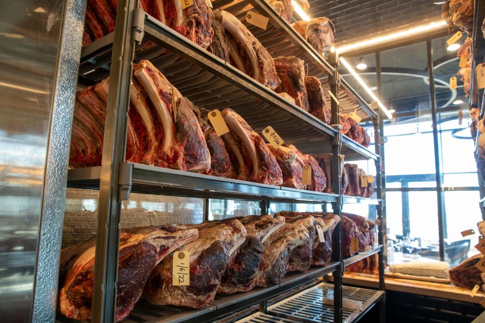 The dry-aging room at Salt Steakhouse in Long Branch's Pier Village.