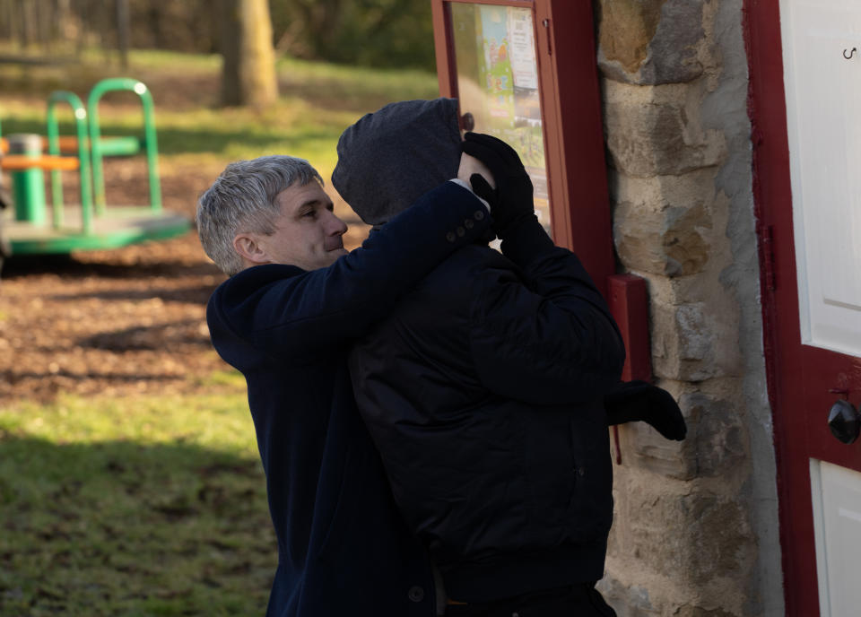 FROM ITV

STRICT EMBARGO
Print media - No Use Before Tuesday 28th March 2023
Online Media - No Use Before 0700hrs Tuesday 28th March 2023

Emmerdale - Ep 9645

Thursday 6th April 2023

Somebody watches Leyla from a car window â€“ Caleb [WILL ASH] offers to check in on her, but Leyla finds her strength, not allowing Callum to keep her scared. Later, as Leyla enters the Village Hall - Leylaâ€™s stalker is apprehended by Calebâ€¦ 

Picture contact - David.crook@itv.com

Photographer - Mark Bruce

This photograph is (C) ITV and can only be reproduced for editorial purposes directly in connection with the programme or event mentioned above, or ITV plc. This photograph must not be manipulated [excluding basic cropping] in a manner which alters the visual appearance of the person photographed deemed detrimental or inappropriate by ITV plc Picture Desk. This photograph must not be syndicated to any other company, publication or website, or permanently archived, without the express written permission of ITV Picture Desk. Full Terms and conditions are available on the website www.itv.com/presscentre/itvpictures/terms
