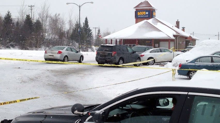 The Via Rail train station in Bathurst was cordoned off for a week following the January 2015 shooting death of Michel Vienneau.