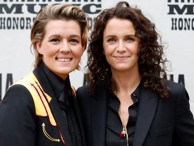 <p>Jason Kempin/Getty </p> Brandi Carlile and Catherine Shepherd at the 22nd Annual Americana Honors & Awards on September 20, 2023 in Nashville, Tennessee.