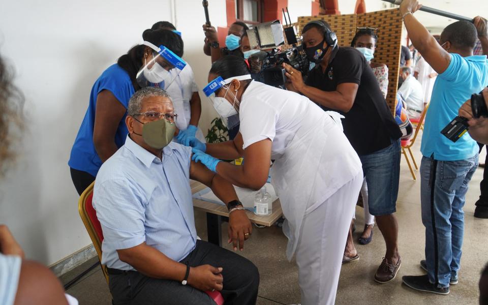 Ramkalawan receives his jab 