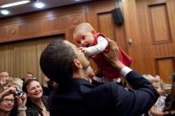 <p>President Barack Obama made a new friend during a visit to Prague in April 2009.</p>