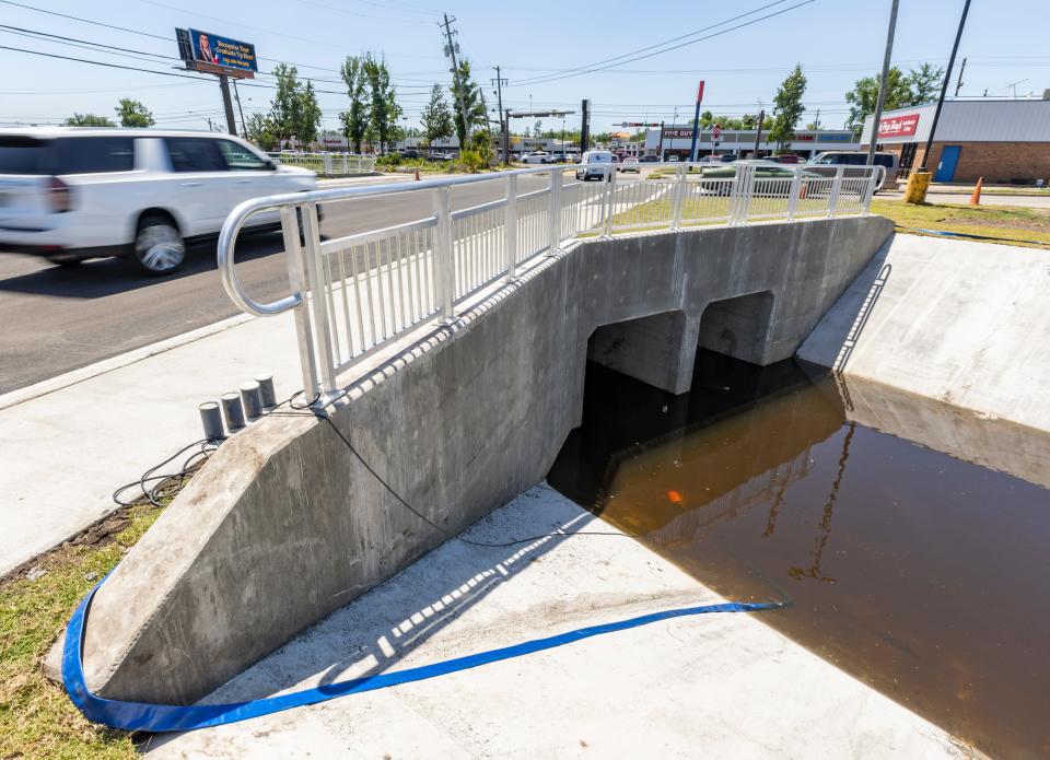 The West 23rd Street Plaza intersection reopened to traffic on Thursday following completion of a box culvert project. The intersection collapsed during Hurricane Sally in September 2020.