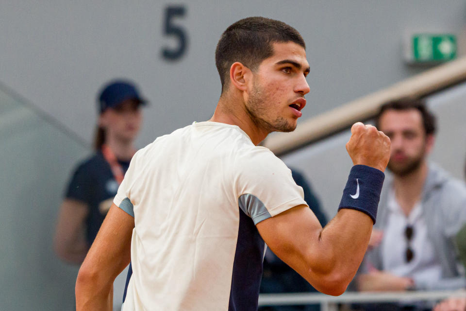 Carlos Alcaraz, pictured here in action against Juan Ignacio Londero at the French Open.