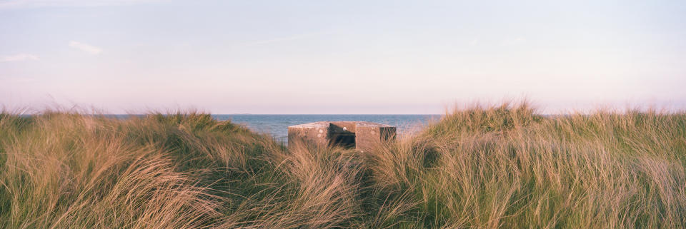 A former German defense bunker sits along a stretch of coastline that was known as 'Utah Beach' during the D-Day Beach landings on April 30, 2019 in Audouville-la-Hubert, on the Normandy coast, France. (Photo: Dan Kitwood/Getty Images)